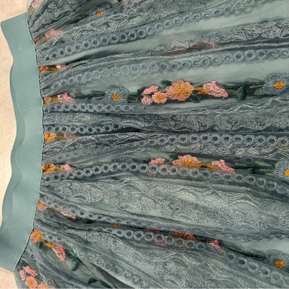 Chicwish Blue Embroidery Lace Maxi skirt - Picture 5 of 9